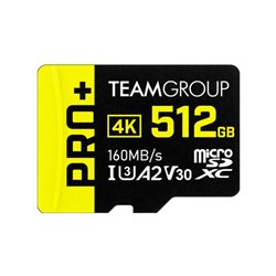 TEAM GROUP PRO MICRO SDXC UHS-I U3 A2 V30 Micro SD 512GB Memory Card